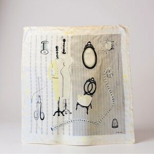 Vintage Numbered Silk Scarf